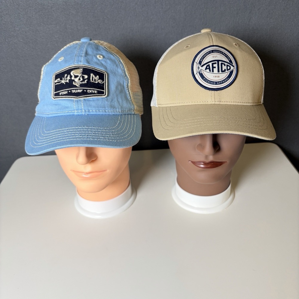 2 Hats - Salt Life and Aftco Fishing Hats Youth Sizes